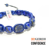 دستبند سنگی لاجورد اصل افغانستان تراش دست و جواهری دستبند لاجورد با بافت چرمی