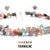 دستبند سنگی تورمالین رنگی اصل و معدنی درجه یک تراش نامنظم