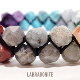 دستبند سنگی دو ردیفه هفت چاکرای اصل و معدنی تراش استار دستبند هفت رنگ