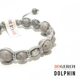 دستبند سنگی با بافت چرمی سنگ جاسپر پیکاسو اصل دستبند دلفین