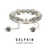 دستبند سنگی با بافت چرمی سنگ جاسپر پیکاسو اصل دستبند دلفین