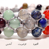 دستبند سنگی سه ردیفه انرژی پلاس با سنگ های مینیاتوری درجه یک و اصل معدنی دستبند 19 سنگ خاص