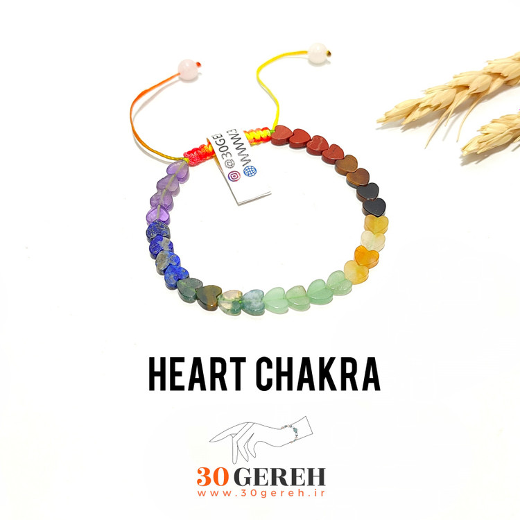 دستبند سنگی هفت چاکرای اصل با جدیدترین تراش سنگ های معدنی دستبند سنگ قلب چاکرا