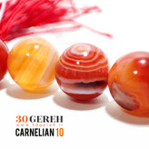 تسبیح سنگی عقیق کارنلین اصل درجه یک سایز 10 با شیخک عقیق معدنی و اصل