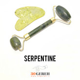 رولر و گواشای سنگ یشم سرپانتین اصل معدنی رولر ماساژور سنگی صورت