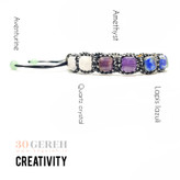 دستبند سنگی هفت چاکرا تراش جواهری باکسی بافت دو رنگ خاص دستبند خلاقیت