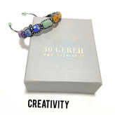 دستبند سنگی هفت چاکرا تراش جواهری باکسی بافت دو رنگ خاص دستبند خلاقیت