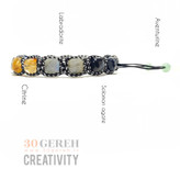 دستبند سنگی هفت چاکرا تراش جواهری باکسی بافت دو رنگ خاص دستبند خلاقیت