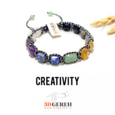 دستبند سنگی هفت چاکرا تراش جواهری باکسی بافت دو رنگ خاص دستبند خلاقیت