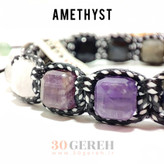 دستبند سنگی هفت چاکرا تراش جواهری باکسی بافت دو رنگ خاص دستبند خلاقیت