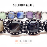 دستبند سنگی هفت چاکرا تراش جواهری باکسی بافت دو رنگ خاص دستبند خلاقیت