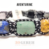 دستبند سنگی هفت چاکرا تراش جواهری باکسی بافت دو رنگ خاص دستبند خلاقیت