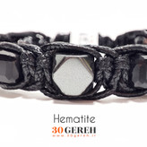 دستبند سنگی سپر یا محافظ با سنگ تورمالین و حدید تراش گرد و جواهری و تراش دست