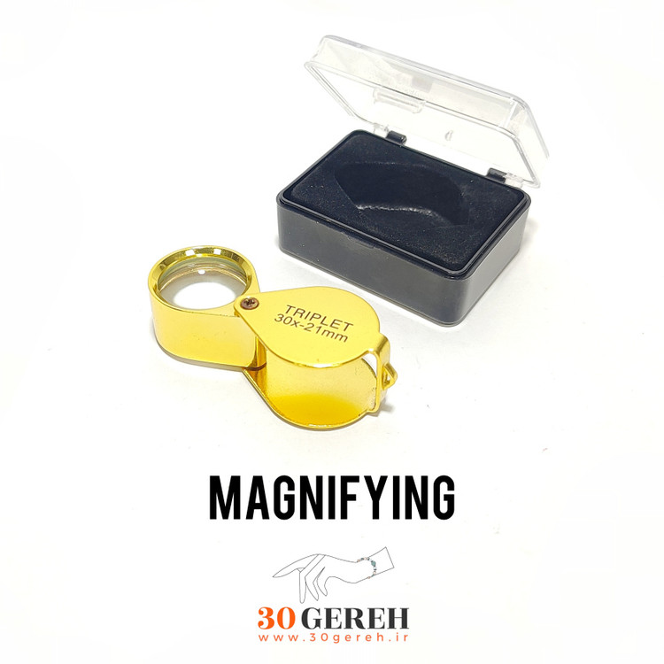 ذره بین گوهر شناسی اصل جیبی تاشو درجه یک ساخت چین رنگ طلایی خاص کیفیت بالا