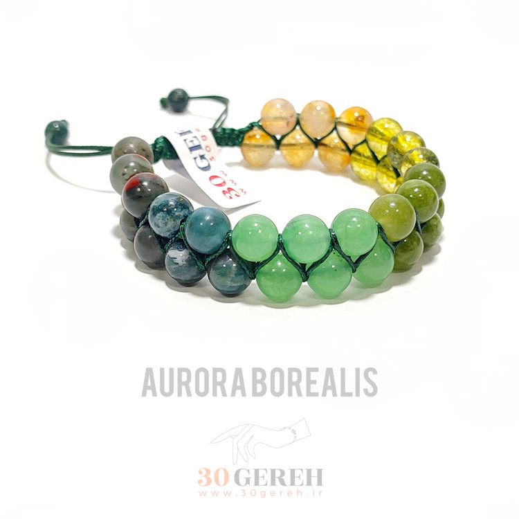 دستبند سنگی اصل و طبیعی شفق قطبی