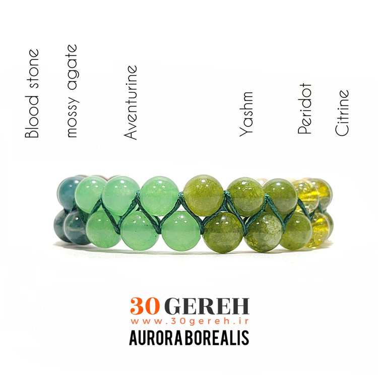 دستبند سنگی اصل و طبیعی شفق قطبی