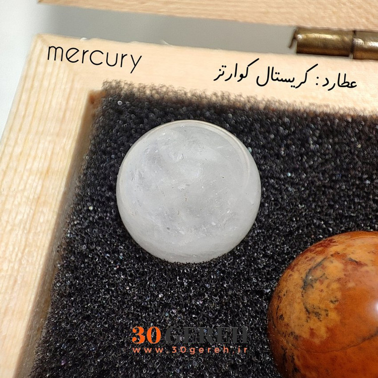 سنگ های اصل و معدنی شبیه سازی سیارات منظومه شمسی با جعبه چوبی مخصوص و کارت مشخصات