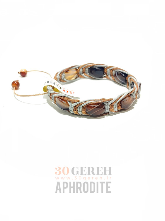 دستبند سنگی عقیق ماداگاسکار با 4 ردیف بافت چرمی برای اولین بار در ایران دستبند یدکی آفرودیت