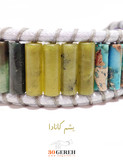 دستبند بهشت هفتم با سنگ های خاص تراش استوانه ای دستبند سنگی هفت چاکرا