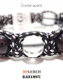 دستبند سنگی تورمالین سیاه و کریستال کوارتز اصل و معدنی دستبند سیاه سفید