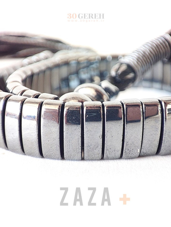 اولین تسبیح زازا دستساز در ایران دو سر شیخک و آویز با سنگ حدید اصل درجه یک بسیار براق تسبیح سنگی زازا