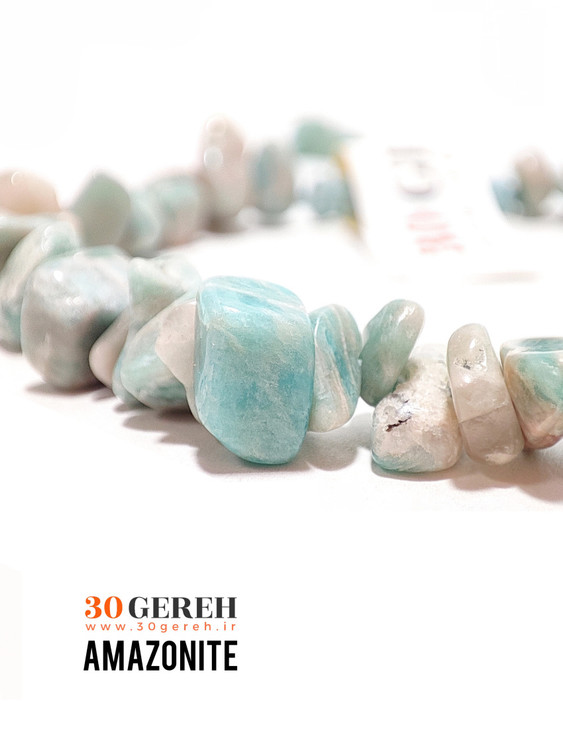 دستبند سنگی نامنظم آمازونیت اصل درجه یک با کیفیت بالا دستبند چیپسی آمازونیت