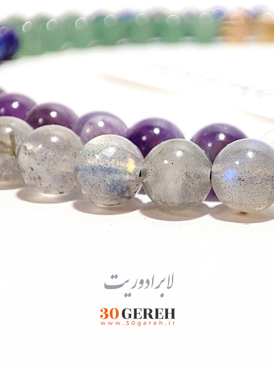 اولین اثر فاخر تسبیح تمام سنگی هفت چاکرا اصل معدنی در سی گره