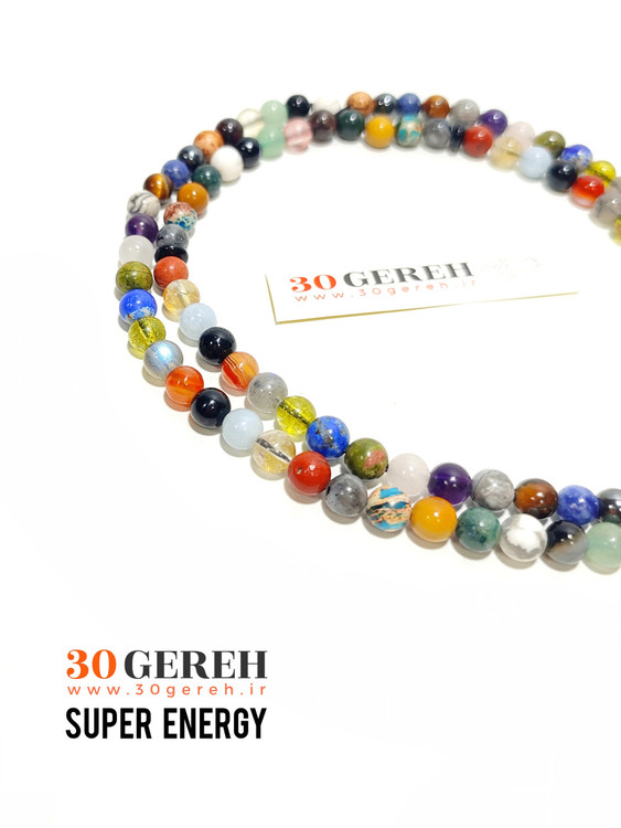 تسبیح سنگی اصل و طبیعی ترکیبی از سنگ های خاص سایز 6 مینیاتوری 101 عددی بلند