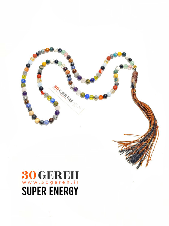 تسبیح سنگی اصل و طبیعی ترکیبی از سنگ های خاص سایز 6 مینیاتوری 101 عددی بلند