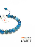 دستبند سنگی آپاتیت آبی اصل درجه یک سایز 8 استاندارد گرد