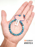دستبند سنگی آپاتیت آبی اصل درجه یک سایز 8 استاندارد گرد