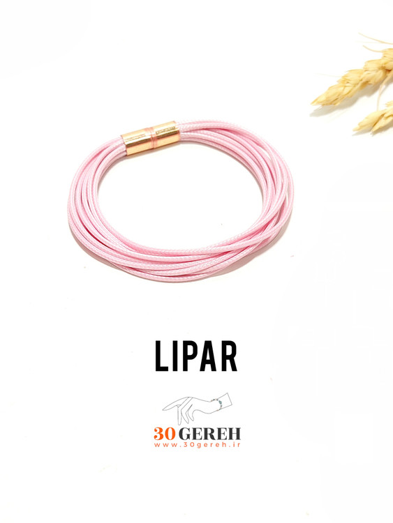 دستبند سنگی و چرم سه ردیفه رزکوارتز اصل معدنی دستبند سنگ لیپار