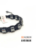 دستبند سنگی اهریمن با سنگ تراش جواهری حدید صینی یا هماتیت اصل طبیعی
