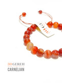 دستبند سنگ عقیق کارنلین طبیعی درجه یک رگه دار سایز 8 قابل تنظیم