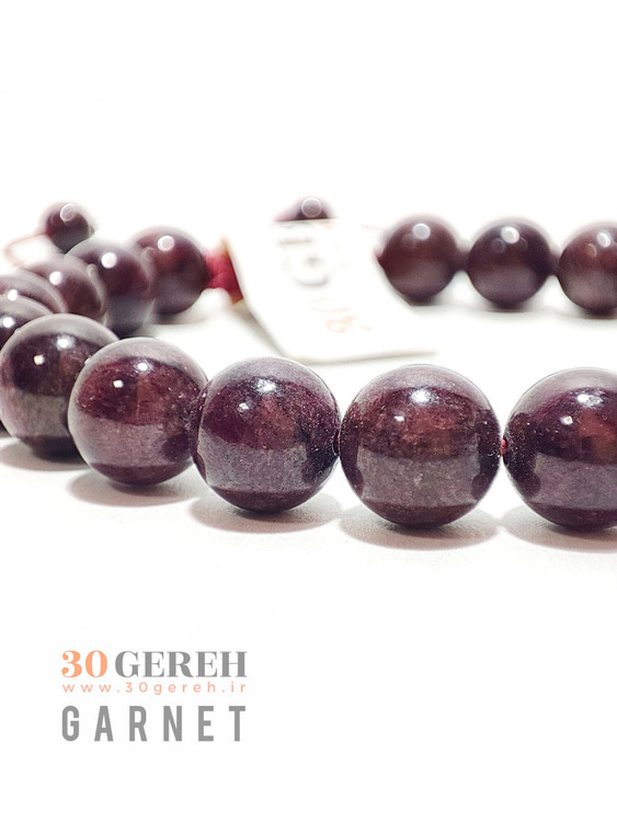دستبند سنگ گارنت اصل و طبیعی با کیفیت بسیار بالا سایز 8 درشت