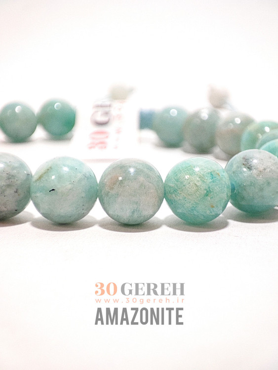 دستبند سنگ آمازونیت طبیعی درجه یک با کیفیت بالا زنانه و مردانه