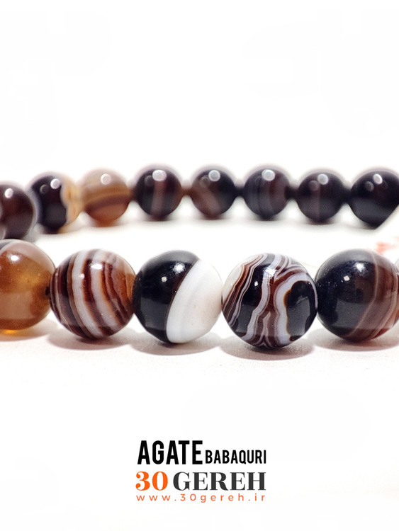 دستبند عقیق باباقوری درجه یک طبیعی و اصل سایز استاندارد زنانه و مردانه
