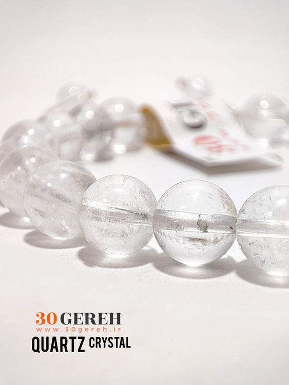 دستبند سنگ اصل کریستال کوارتز درجه یک مردانه و زنانه قابل تنظیم