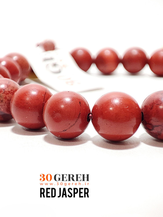 دستبند سنگی جاسپر قرمز اصل معدنی فری سایز و یونیسکس