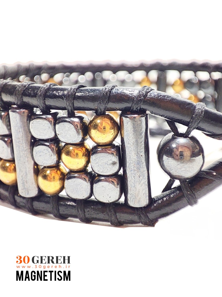 دستبند سنگی حدید چند تراش خاص دستبند سنگ اصل مغناطیس
