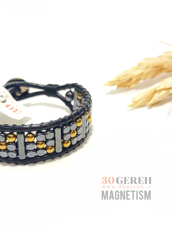 دستبند سنگی حدید چند تراش خاص دستبند سنگ اصل مغناطیس