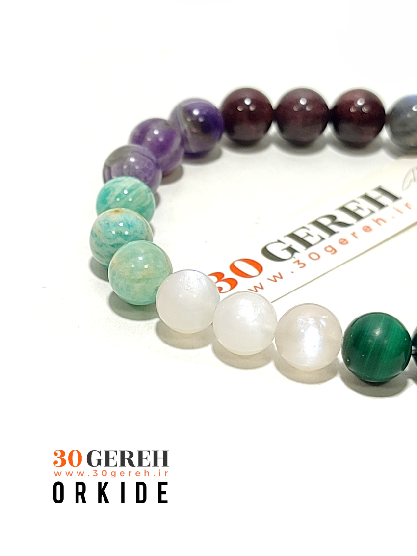 خاص ترین دستبند سنگی هفت چاکرای اصل طبیعی در ایران با کمیاب ترین سنگ ها