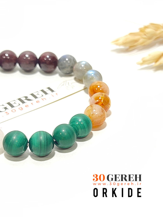 خاص ترین دستبند سنگی هفت چاکرای اصل طبیعی در ایران با کمیاب ترین سنگ ها