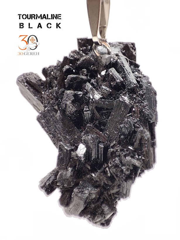 گردنبند سنگی ژئود تورمالین سیاه اصل و طبیعی درجه یک گردنبند تورمالین سیاه کمیاب با زنجیر استیل رایگان